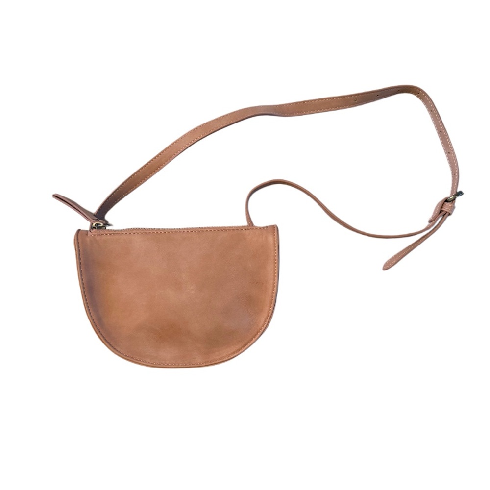 Blush pink faux suede crossbody bag small